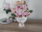 Kielich komunijny box słodyczy prezent od chrzestnych dziadków 