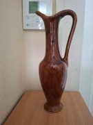 Wazon amfora stary szkliwiony  brąz 29 cm