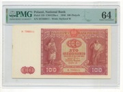 100 złotych z 1946r. Ser.M  Grading PMG 64 