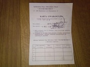 Zawór spłukujący ciśnieniowy Elektromet karta gwarancyjna 1996 ulotka