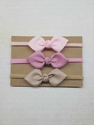 Zestaw 3 opasek kokardek opaska bezuciskowa PROMOCJA 