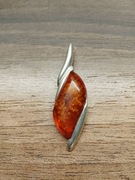 Srebrna zawieszka wisior z bursztynem 925 świeta slub + gratis