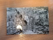 Pocztówka Barcelona Hiszpania Gaudi Sagrada Familia z góry