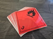 Naklejka etykieta znak ADR "Materiały zapalne ciekłe" 25x25cm Kl. 3 Klasa