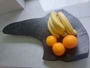 Deska z naturalnego,  wiekowego  czarnego dębu 