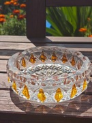 Popielnica kryształowa, kryształ ze zdobieniami, huta Julia PRL