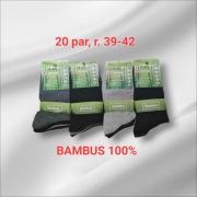 20 par skarpety męskie zdrowotne bambusowe 100% rozmiar: 39-42 