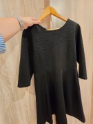 Czarna sukienka rozkloszowane rękaw 3/4 casual Moon collection XL/2XL