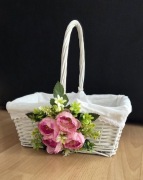 Koszyczek wielkanocny dekoracyjny prostokątny – klasyczny, ręcznie zdobiony