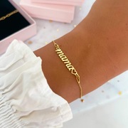 BRANSOLETKA SREBRO POZŁACANE  925 NAPIS MAMA Z SERDUSZKIEM PREZENT DLA MAMY