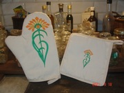 Rękawica kuchenna + ściereczka. Haft