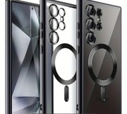 Etui/Case Samsung Galaxy S25 Ultra przezroczyste czarne ze szkiełkiem