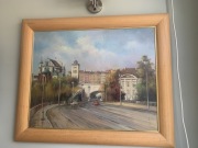 Pejzaż Starego Miasta w Warszawie, olej na płótnie