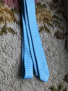 Damski krawat niebieski błękitny w groszki