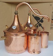 Alembik miedziany, destylator, 10 litrów z termometrem do ziół, olejków itd