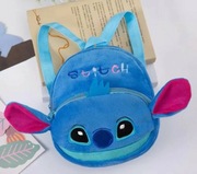 Plecak szkolny przedszkolny Stitch niebieski pluszowy 2 komory  pikachu 