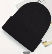 Elegancka czarna czapka z akrylu - zimowa czapka dzianinowa w stylu Y2K,