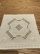 Lniana skandynawska serwetka serwetki ręczny angielski haft 26x26cm