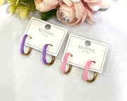 Kolczyki damskie kolorowe kółka stal chirurgiczna 