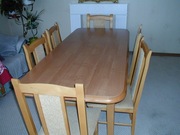 Sprzedam stół do jadalni+6 tapicerowanych krzeseł. Stan bardzo dobry!