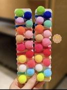 GUMKI DO WŁOSÓW KOLOROWE POMPONY ZESTAW 30 SZTUK