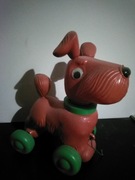 Stara zabawka Prl kolekcja pies Zezol Zezolek na kołach