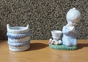 Stare figurki porcelanowe dziewczynka, wiaderko