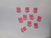 Scrapki tulipany 10 szt. 19x22 mm ciemnoróżowe gramatura 160 g/m2