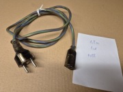 Kabel zasilający czarny, PE+N, 10/16A,250V, 1,8m kolorowy
