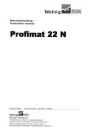 Instrukcja obsługi / DTR / strugarki czterostronnej Weinig Profimat 22N