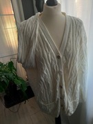 SWETR SWETEREK BIAŁY 42 WARKOCZE ROZPINANY MARKS&SPENCER KARDIGAN