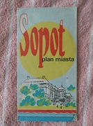 Mapa Sopot 1981 Plan Miasta PRL Vintage PPWK dekoracja do ramki ozdoba 