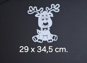 Jelonek dekoracja zima okna przedszkole