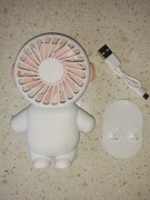 Mini wiatrak wentylator podróżny na akumulator 3 stopniowy  różowy