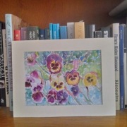 Bratki- kwiaty- akwarela