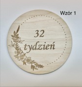 Drewniane karty do zdjęć ciążowych 10 cm Grawer Zestaw prezent Baby Shower
