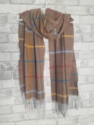Szalik w kratę brązowy 