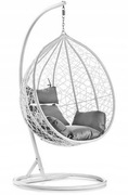 FOTEL WISZĄCY HUŚTAWKA KOKON BUJANY KOSZ BIAŁY