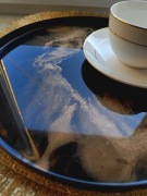 Taca 30 cm czarno złota 