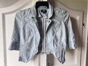 Niebieska narzutka, żakiet Only Jeans, XS, z kwiatem