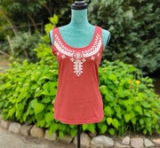 Top koszulka Esmara 42 L XL bordowa czerwona bawełna 