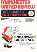 Program Manchester United - Everton Liverpool 1976.12.27