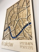 Drewniana mapa 3d, Kraków