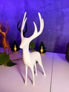 Figurka renifera 3D – nowoczesna dekoracja świąteczna biały