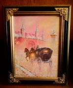 KRAKÓW W WIECZORNEJ ZADYMCE- OBRAZ OLEJNY NA PŁÓTNIE- T.ZYGMUNTOWICZ 