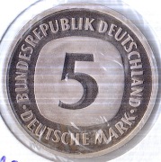 NIEMCY 5 marek 1987 F, KM# 140.1, PROOF