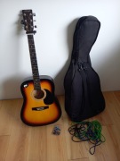 Gitara elektroakustyczna Stagg SW201SB-VT + pokrowiec + akcesoria