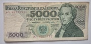 5000 Zł Fr. Chopin 1982r Seria AH