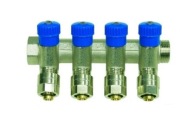 ROZDZIELACZ DO PEX ZN 4 SEKCJE 16X3/4 NIEBIESKI
