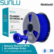 Filament Matte PETG Sunlu 1,75 mm 1kg NIEBIESKI/BLUE